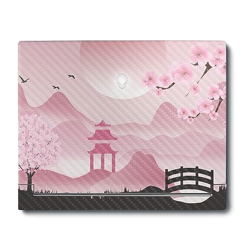 Image of MightySkins Carbon Fiber Skin Compatible with Alienware X16 R1 (2023) Full Wrap Kit - Cherry Blossom Dream | Protective, Durable Textured Carbon Fiber Finish | Easy to Apply | Made in The USA