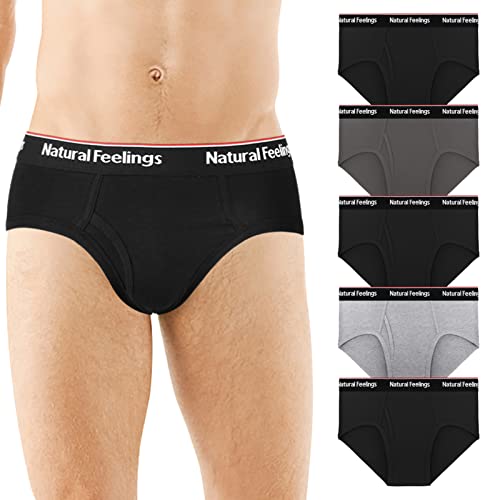 Natural Feelings Mens Underwear Briefs Mens Cotton Briefs for Men Pack with Fly