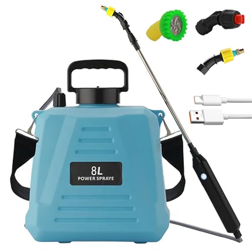 2 Gallon Electric Garden Sprayer, Electric Sprayer with USB Rechargeable Handle, 3 Mist Nozzles, Retractable Wand, Water Pump Sprayers