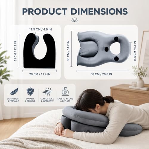 Coussin de positionnement face vers le bas avec trou pour la tête et support ergonomique lit - 3