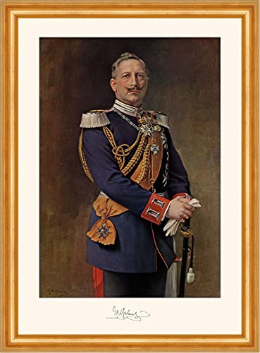 Imperatore Guglielmo II in uniforme di Gala con Degen Impero tedesco A3 05 Incorniciato