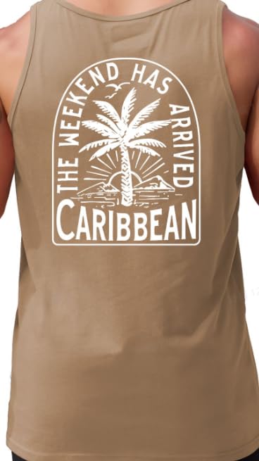 Image of VOGSTART Mens Graphic Muscle Tank Top Beach Slub Cotton Sleeveless Shirts