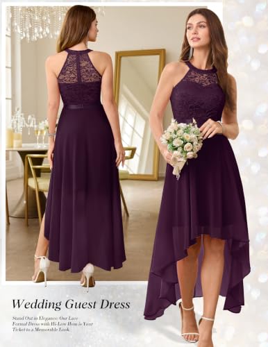 Image of Wedtrend Women's Semi Formal Dresses Halter Bridesmaid Dresses Wedding Guest Dress High Low Prom Dress