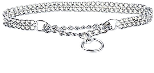 Metal Dog Collar | Chrome Finish | 2 & 3 Rows | Dog Slip Collar | Dog Training Collar (2 Rows, 45cm (17.5in)) โ image 1