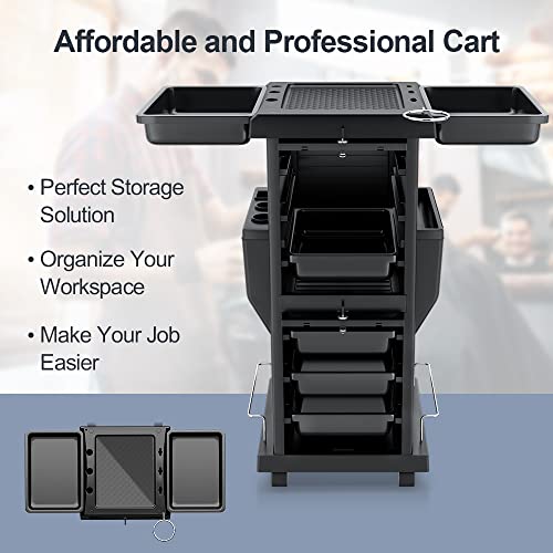 K-Salon Professional Locking Hair Salon Trolley Rolling Cart with 6 Drawer by K-Salon - Image 4