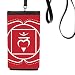 HUM Culture Letter Pattern Phone Wallet Purse Hanging Mobile Pouch Black Pocket