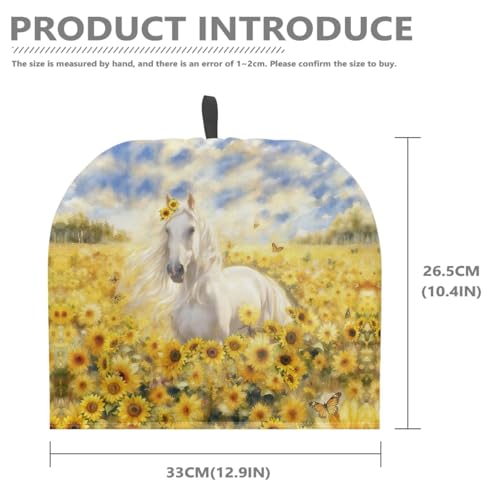 Image of Sunflower Horse Print Handmade Tea Cozy Kitchen Home Decorations Teas Cosy Creative Gifts Tea Cozies for Teapot Keep Warm Double Tnsulated Kettle Cover for Office
