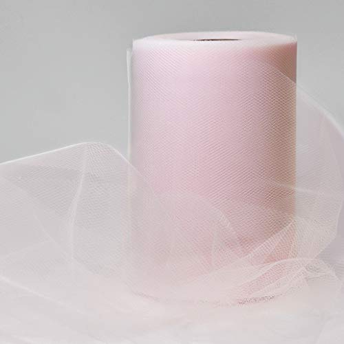 Image of Expo International Decorative Matte Tulle, Roll /Spool of 6 inch X 100 Yards, Lightweight Polyester Tulle Fabric for Tutus, Costumes, and Party Decorations, Washable, Easy-to-Use, Light Pink
