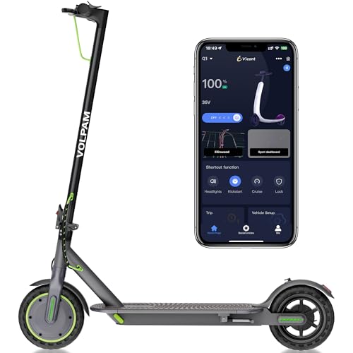 Image of Volpam Adult Electric Scooter, Max Speed 19 /21MPH, Up to 28 /21 /19 /15 /12 Miles Range, 500W /350WMotor Adult E-Scooter, Foldable Scooter with Dual Braking, Smart APP