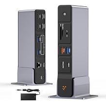 TobenONE USB C Docking Station 3 Monitors, 18-in-1 Triple 4K Display, 150W Power Adapter with 20W Fast Charging, 8 USB Ports up to 10Gbps, 2 HDMI/DP/USB C, for Windows/Chrome OS