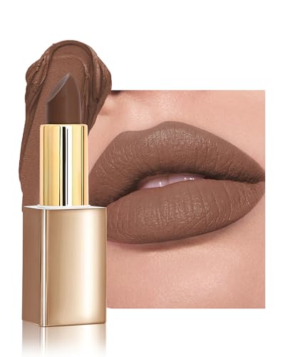 Rouge à Lèvres Mat, Lipstick Hautement Pigmenté, Nude Mat Nu, Texture Crémeuse, Rouge à Lèvres Longue Tenue Hydratant, Sans Transfert, Maquillage Femme,...