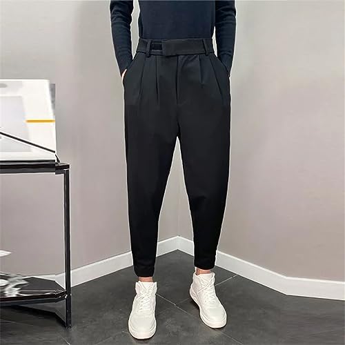 Spring Summer Men Casual Suit Pants Korean Slim Harem Pants Wild Vintage Loose Solid Fashion Blazer Trousers Men's Clothing3