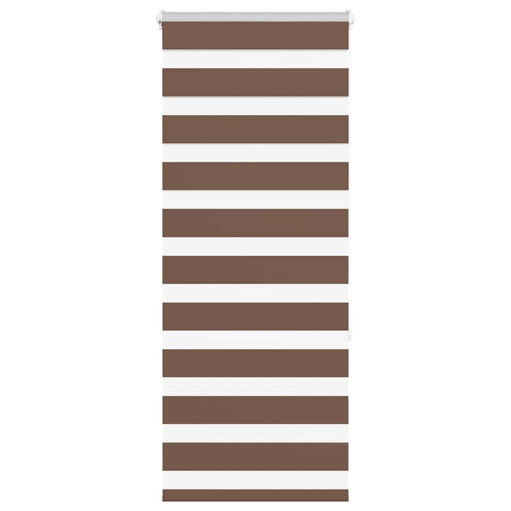 Vidaxl Brown Zebra Blind 60X150 Cm Fabric Width 55.9 Cm Polyester