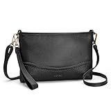 befen Genuine Leather Wristlet Wallets for Women Black Clutch Purse RFID Blocking Small Crossbody Bags Cell Phone Wallet Soft Leather Purse for Travel Women Shoulder Handbag with 2 Removable Straps