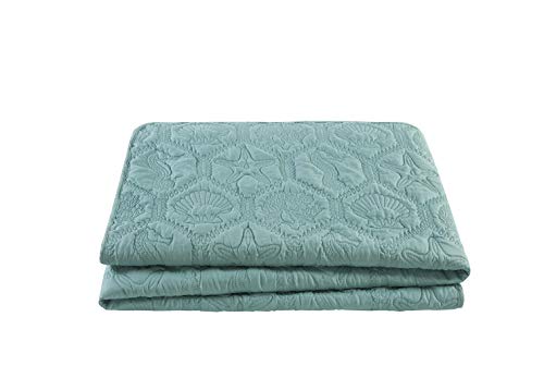 VCNY Home | Shore Collection | Soft, Lightweight, Comfortable Quilt Bedspread, Durable and Wrinkle Free Microfiber 3 Piece Bedding Set, King, Blue