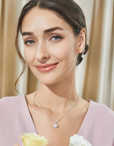 MomentWish Necklace for Women, Sparkling Gift for Her, 1Carat Moissanite Heart Pendent for Her, 925 Sterling Silver Dance Necklace for Anniversary Christmas Valentines3