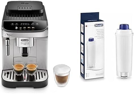 De'Longhi Magnifica Evo coffee machine and DLSC002 water filter together