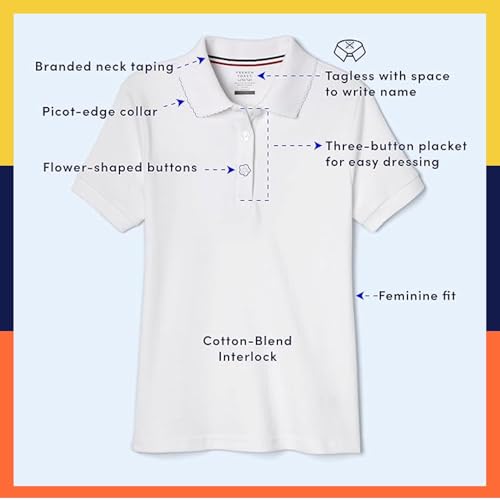 French Toast Girls' Short Sleeve Picot Collar Polo School Uniform Shirt (Standard and Plus)3