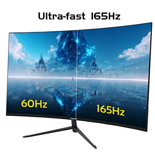 Prechen 27 Zoll Ultra-Thin Bezel Curved 165Hz/144Hz Gaming Monitor, VA,1800R,Computer Display FHD 1920x1080P PC Bildschirm,DisplayPort,HDMI, USB,AMD FreeSync Premium, 2ms,3000:1,Eye Care,VESA – Bild 7