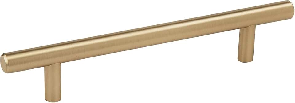 Amerock Cabinet Pull | Golden Champagne | 5-1/16 inch (128 mm) Center to Center | Bar Pulls | 1 Pack | Drawer Pull | Drawer Handle | Cabinet Hardware
