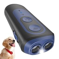 Anti-Bell Gerät für Hunde, Ultraschall 3 Modi Hundetrainingsgerät bis 15 m Reichweite, Tragbarer Bellerstopper ohne Schock, Harmloses Hundetraining mit Taschenlampe, Wiederaufladbar für Innen & Außen