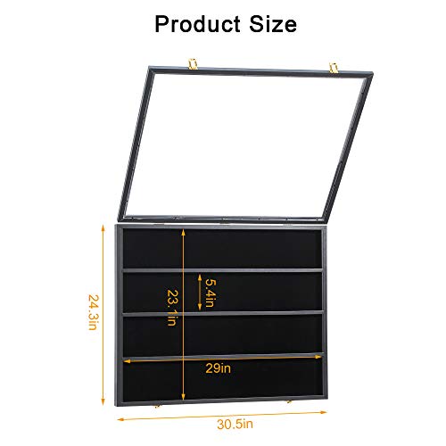 Image of KCRasan 36 Graded Sports Card Display Case - Baseball Card Display Case Lockable - Collection Card Display, Wall Display Frame for Basketball Football Hockey Trading Cards with UV Protection Acrylic