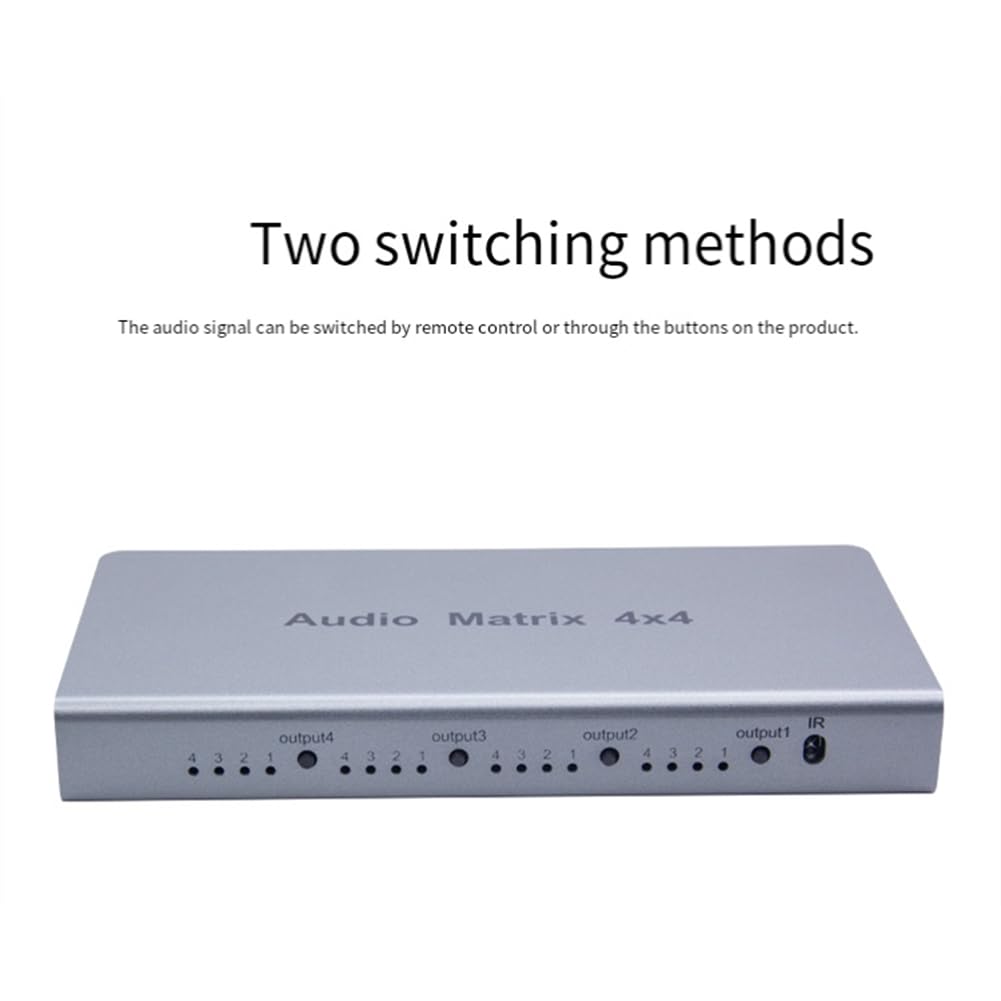 4 interruttori a matrice audio, splitter audio a matrice, splitter SPDIF TOSLINK, Digital Optical Audio Splitter 4 in 4 Out True Matrix Converter EU
