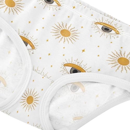Girls Underwear Toddlers 2t Cotton Panties Little Girl Fun Underpants Briefs Mystical Stylized Eyes White4