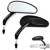 FOVPLUE Handlebar Mount Mirrors,Teardrop Motorcycle Rearview mirrors for 1982-2025 Harley Models,for CVO Dyna Touring Electra Glide Road Glide Road King Softail Street Glide Sportster 1200 883,Black
