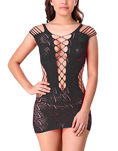 Image of Xs and Os Women's Polyamide Spandex Solid Above Knee Baby Doll Lingerie