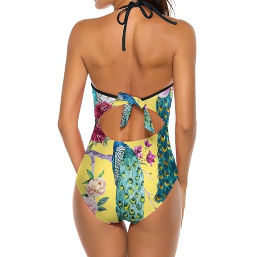 Maillot de bain une pièce galbant Fleurs de Paon anti-complexes - 2