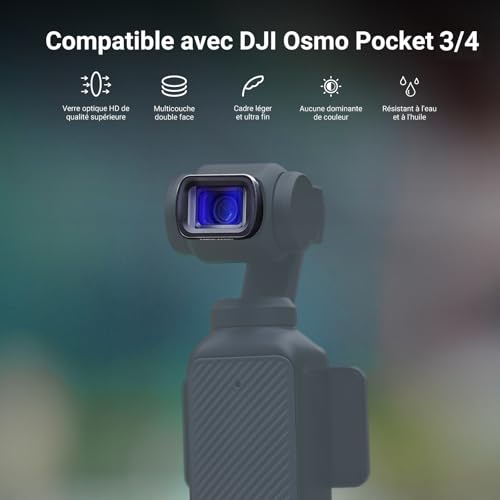 Objectif anamorphique bleu pour vlogs de voyage cinématiques sur Pocket 3