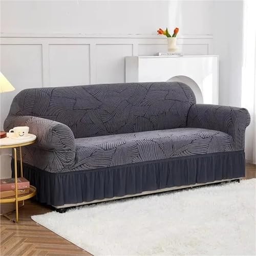 Housse de canapé extensible 2 places jacquard anti-poussière salon - 6