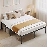 VASAGLE Cadre de Lit 160 x 200 avec Sommier Métal, Cadre en Métal, Espace de Rangement a...