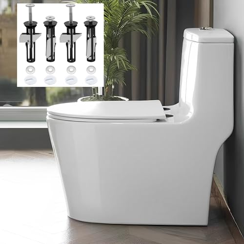 MZSX 6 Stück Toilettensitzbeschläge, Toilettensitzbefestigungen, Edelstahl-Toilettensitzbefestigungen für Deckelscharniere, Universal-Toilettensitzbolzen mit Dichtungen, für Toilettensitz-Ersatzteile