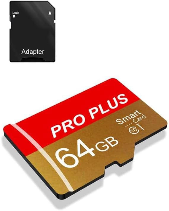 TF Card 64GB with Adapter, High Speed Memory Card, UHS-I C10 A1 Memory TF Card for Tablet/Mobile Phone/Camera/Car Audio/Game Console (64, GB)