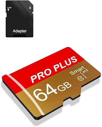 TF Card 64GB with Adapter, High Speed Memory Card, UHS-I C10 A1 Memory TF Card for Tablet/Mobile Phone/Camera/Car Audio/Game Console (64, GB)