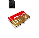 TF Card 64GB with Adapter, High Speed Memory Card, UHS-I C10 A1 Memory TF Card for Tablet/Mobile Phone/Camera/Car Audio/Game Console (64, GB)