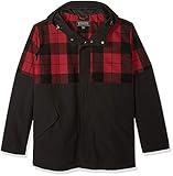 Pendleton Outerwear Men's Carver Mount Hood Flannel Wool Hoodie Jacket, Pendleton Iconic Red/Black Tartan, Large