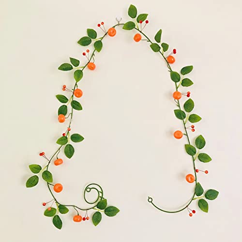 Artificial Fruit Tangerine Oranges Hanging Vines Plant Garland Artificial Berries Kumquat Wreath For Home Garden Wedding Party Decor (Tangerine Vine, 4 Pack) #TOP3