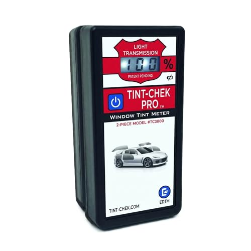EDTM TC3800 Tint-Chek PRO – Two-Piece Automotive VLT Meter with 0.1% Accuracy with Backlit Display & Ambient Light Compensation - NIST Standards - Tool for Installers & Law Enforcement, Made in USA