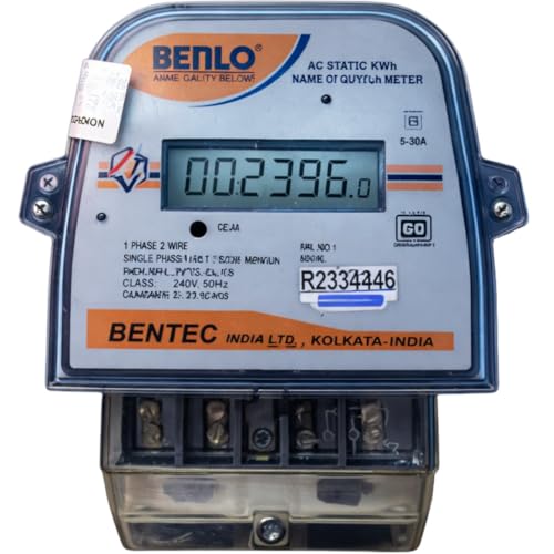 Image of BENLO Single Phase Energy Meter, AC Static kWh Meter, 2 Wire, 5-30A Rating, 240V 50Hz, for Sub Meter Use