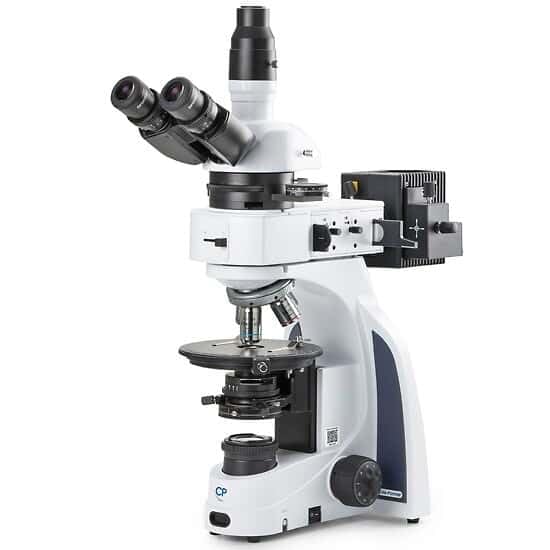 Cole-Parmer MSU-600 Compound Trinocular Microscope, 5/10/20/50x, Polarization Plan; 100-240 VAC