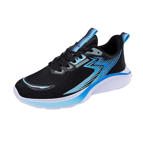 Zapatillas planas de malla de color sólido para mujer, con puntera redonda, transpirables, color arcoíris, Blue, 38/36 EU