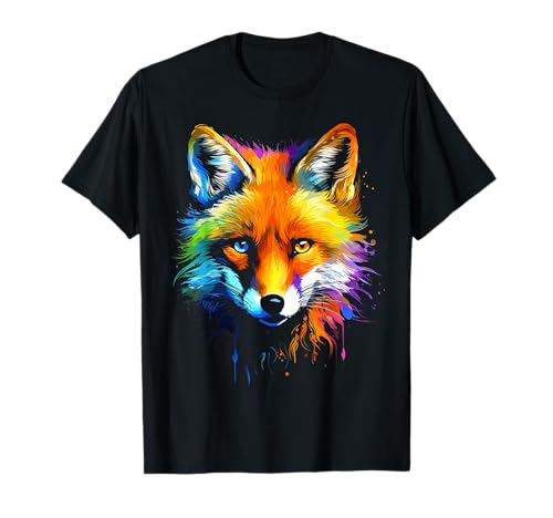 Fuchs Bunte Tiergrafikkunst Fuchs T-Shirt