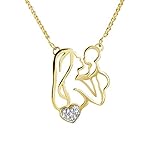 Einzigartiger Halsschmuck und tolles Geschenk für jede Mama oder werdende Mütter.  Diese wundervolle Halskette mit dem romantischen Mutter & Kind Anhänger symbolisiert die pure Liebe der Mütter.