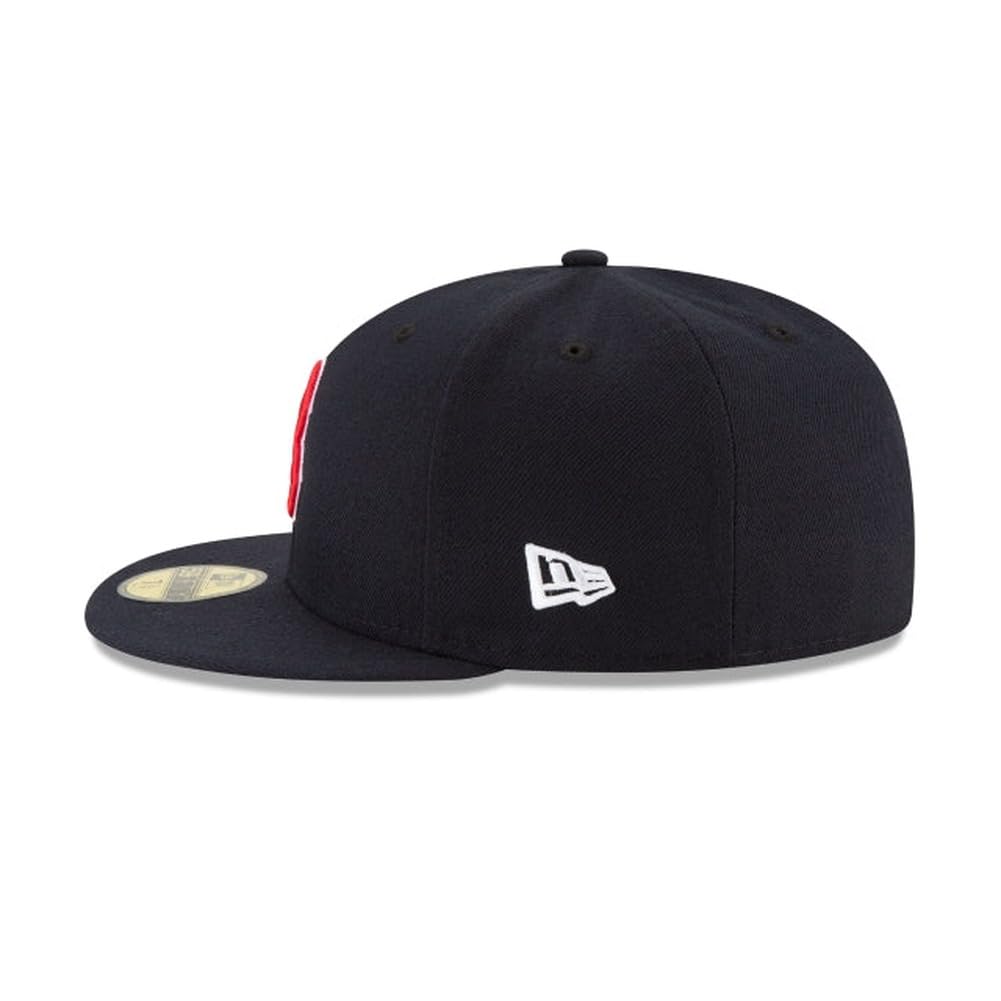 New Era MLB 59FIFTY Boston Red Sox Navy Team Color Logo Authentic Collection Fitted On Field Baseball Cap Hat