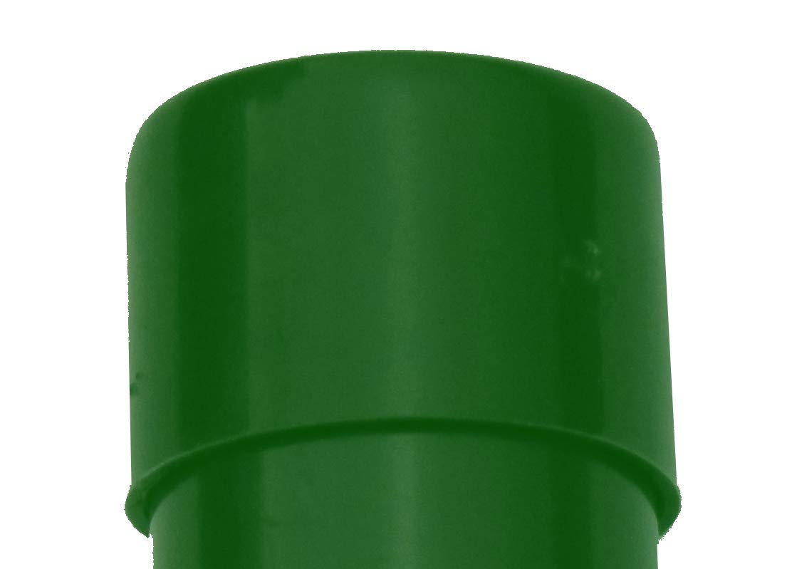 EXCOLO 10er-Set Metall-Zaunpfosten Ø34 mm, 1,5 m, pulverbeschichtet moosgrün RAL 6005, inkl. 3 Spanndrahthalter & Pfostenkappe, zum Einbetonieren – für Maschendrahtzäune bis 1 m Höhe