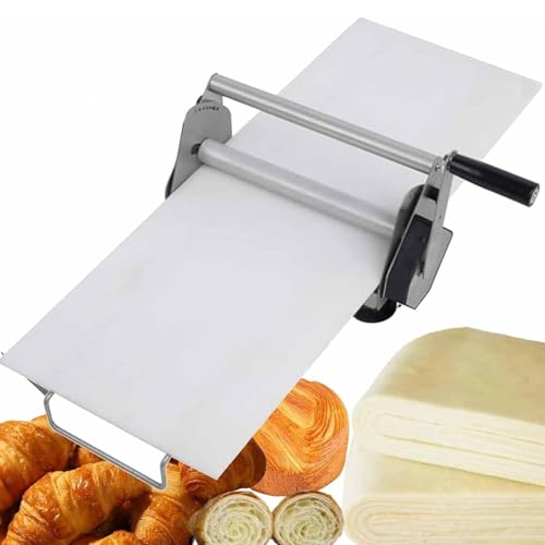Máquina laminadora de masa, rodillo de encimera de acero inoxidable con grosor ajustable para panadería comercial y pizza
