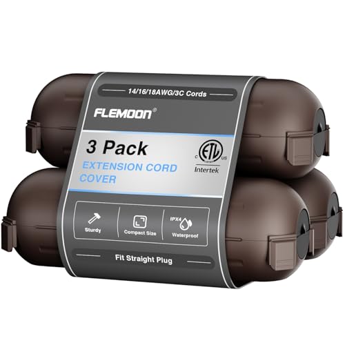 Image of [3 Pack] Flemoon Outdoor Extension Cord Safety Cover with Waterproof Seal